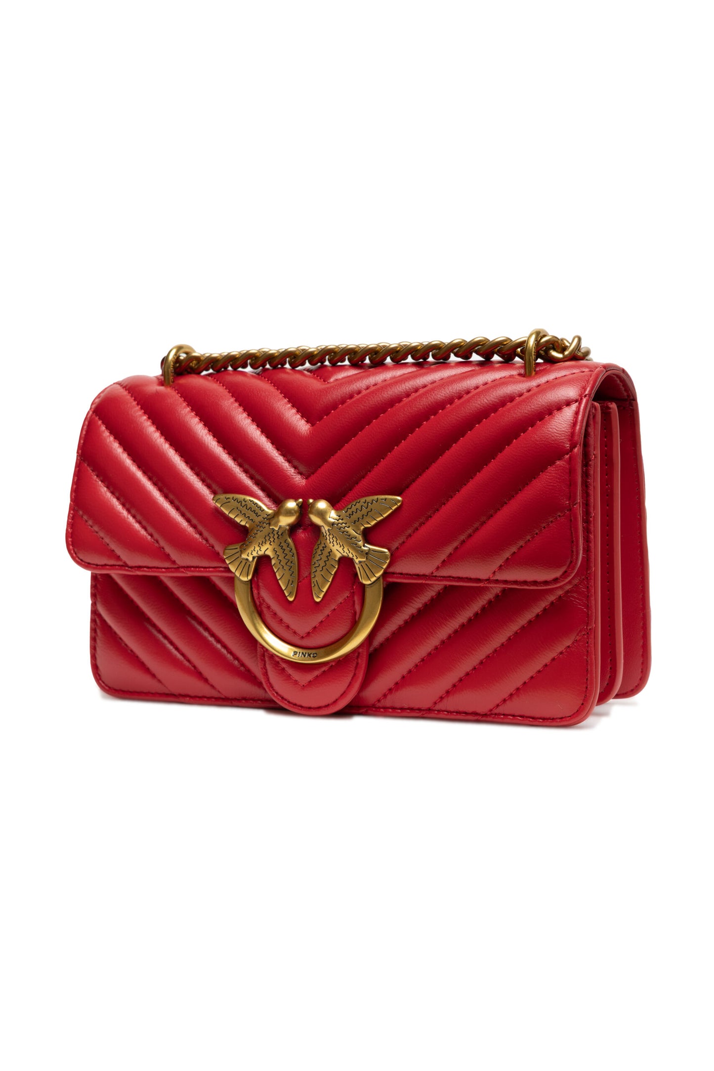 Sac bandoulière Love One Mini en cuir rouge
