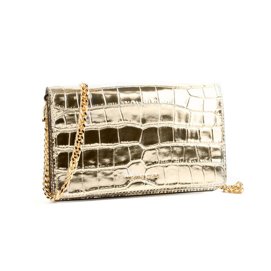 Gold Leather Crossbody Bag