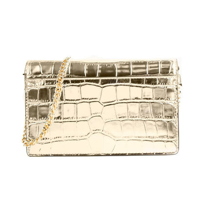 Gold Leather Crossbody Bag