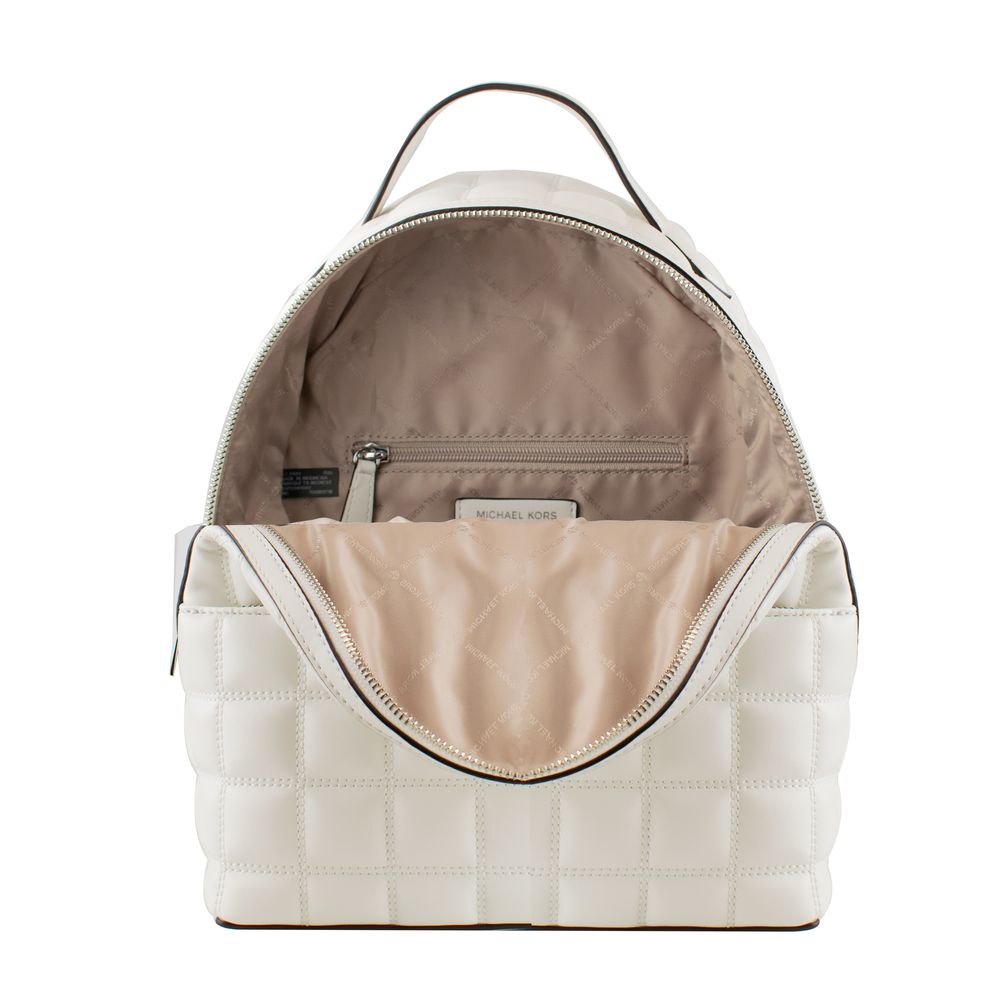 White Artificial Leather Backpack