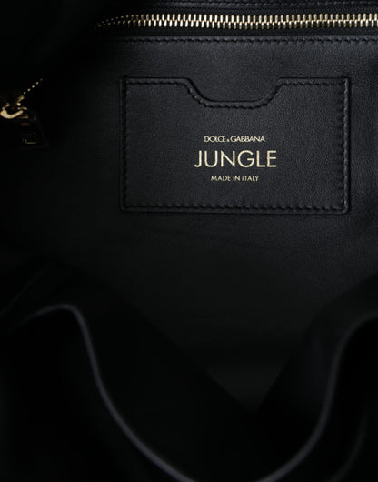 D&G Sac cabas matelassé en cuir noir JUNGLE