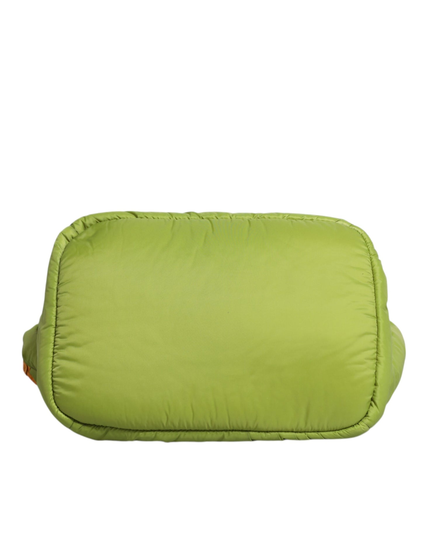 D&G Sac fourre-tout à bandoulière rembourré en nylon vert avec plaque logo