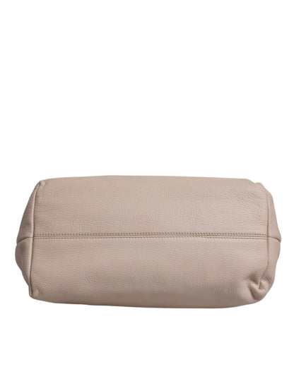 D&G Sac fourre-tout à poignée supérieure en cuir de cerf rose clair avec plaque logo