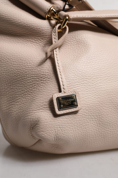 D&G Sac fourre-tout à poignée supérieure en cuir de cerf rose clair avec plaque logo