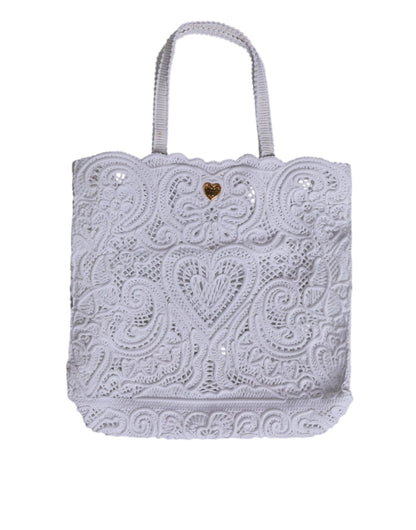 D&G Sac cabas Beatrice en dentelle Cordonetto blanche