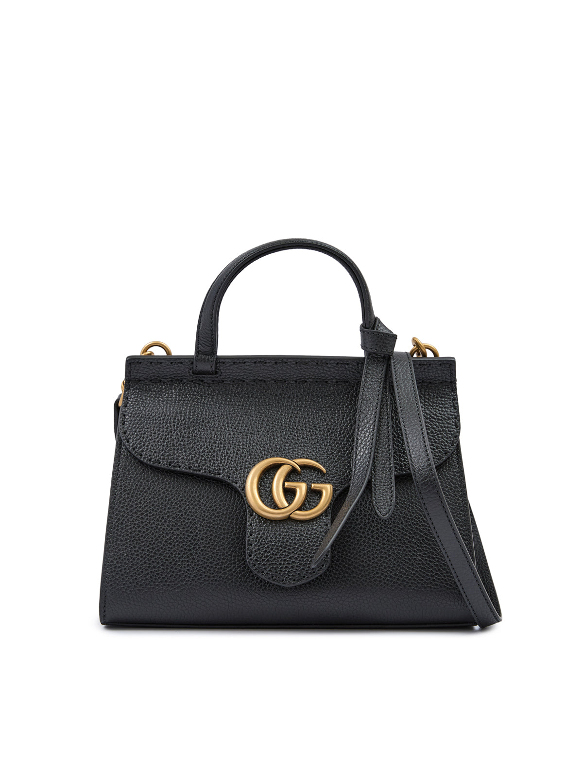 GUCCI Sac à main GG Marmont en cuir noir