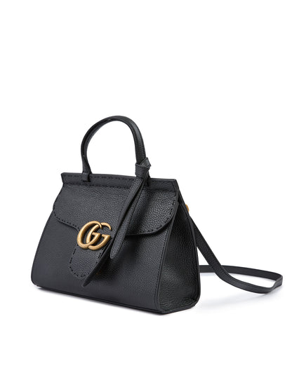 GUCCI Sac à main GG Marmont en cuir noir