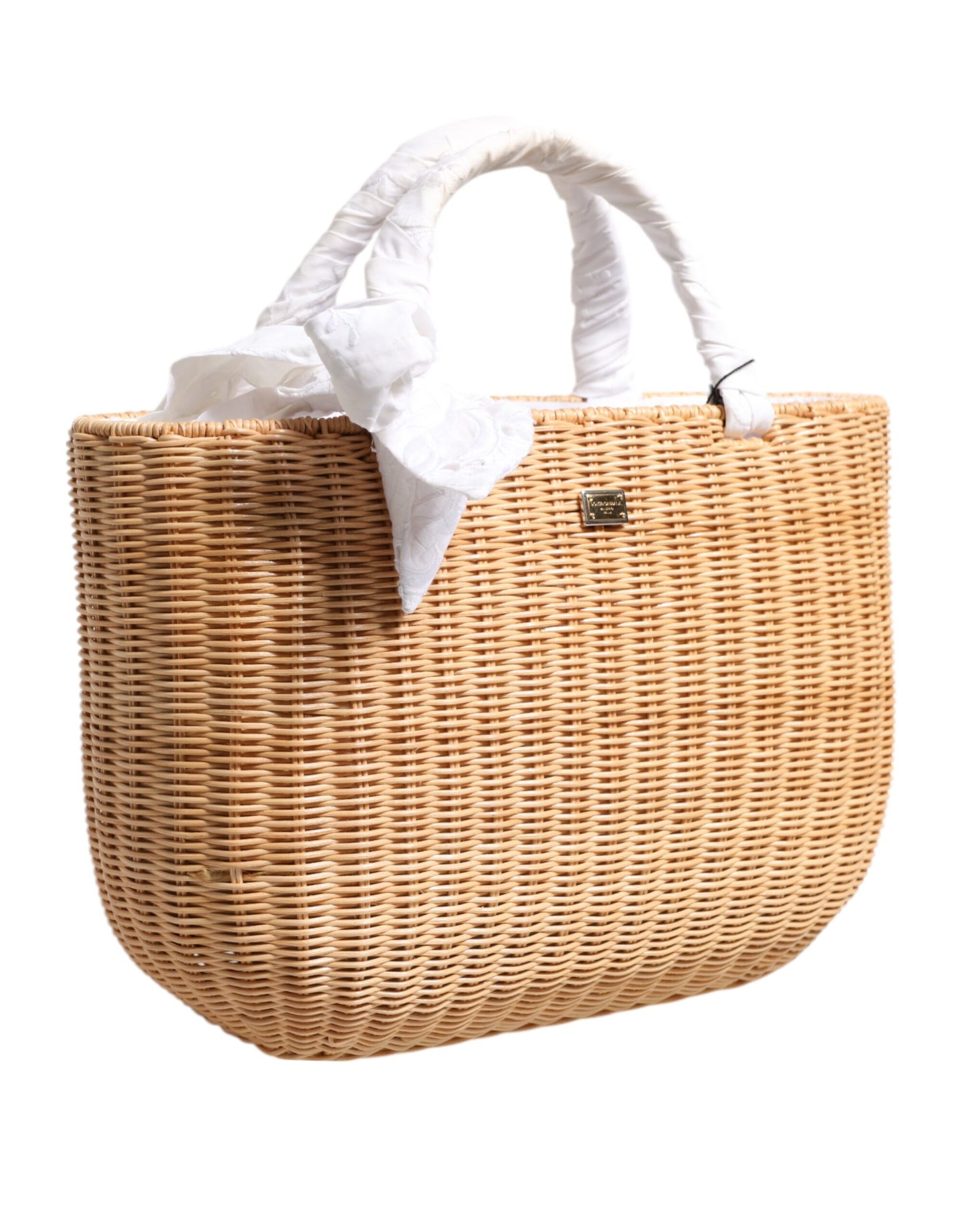 D&G Sac fourre-tout en fibre beige avec panier à légumes