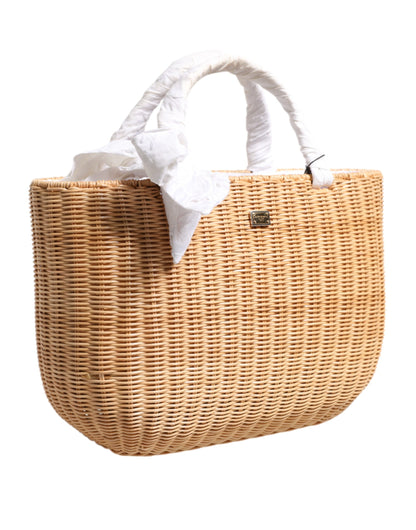D&G Sac fourre-tout en fibre beige avec panier à légumes