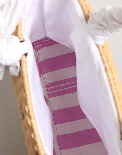 D&G Sac fourre-tout en fibre beige avec panier à légumes