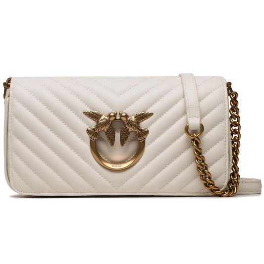 White Calfskin Women Crossbody Bag