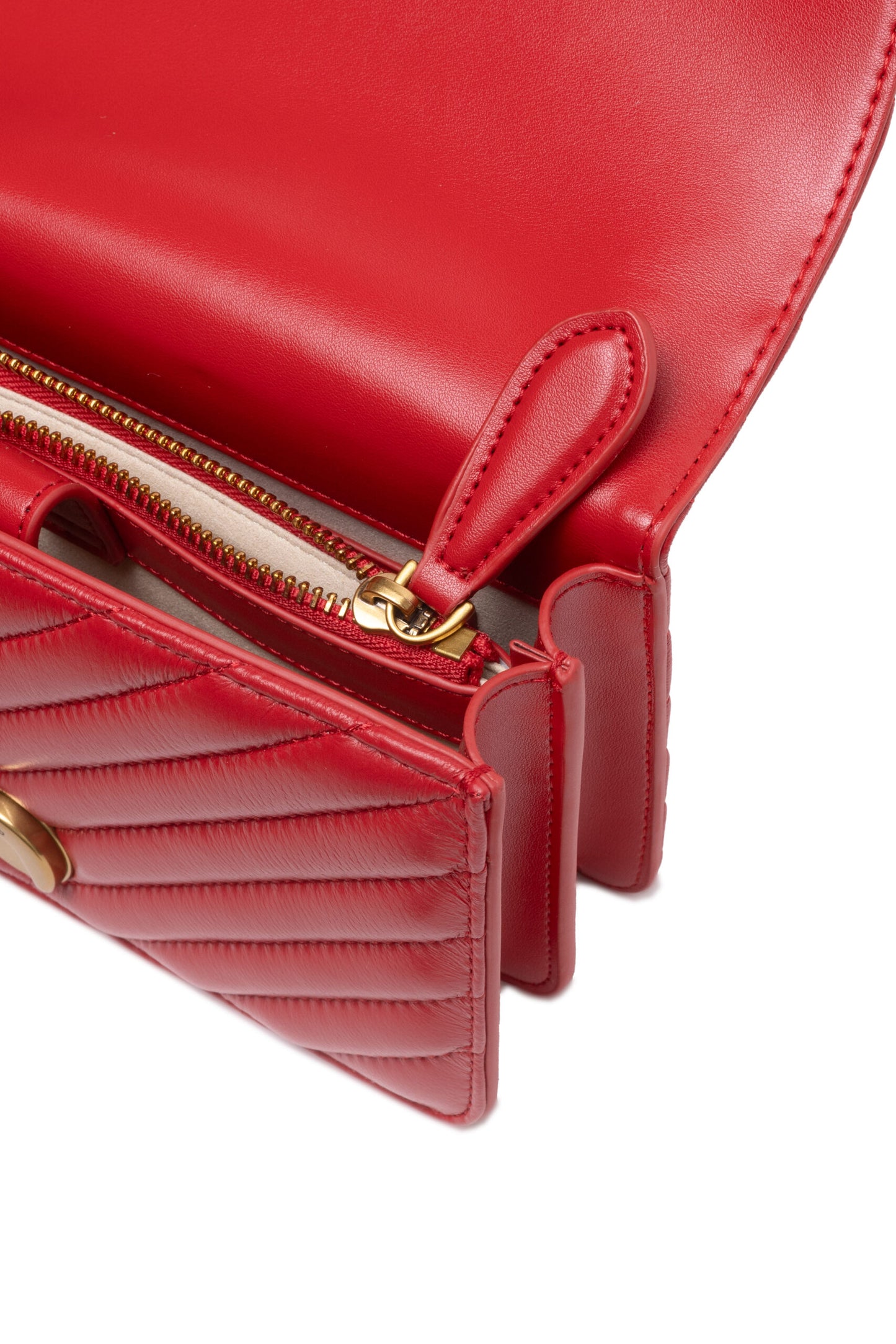 Sac bandoulière Love One Mini en cuir rouge