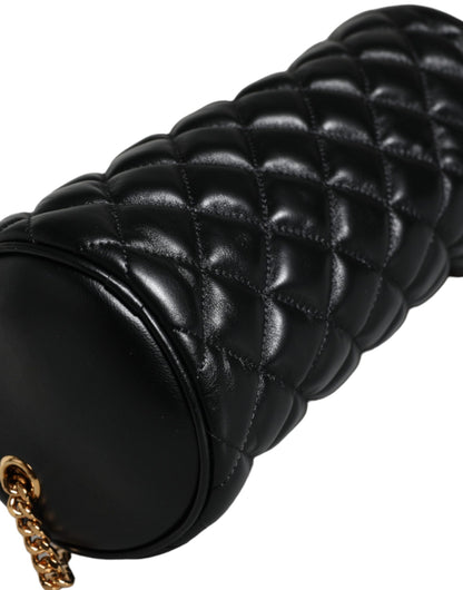 V2 Mini sac bandoulière en cuir d'agneau matelassé noir